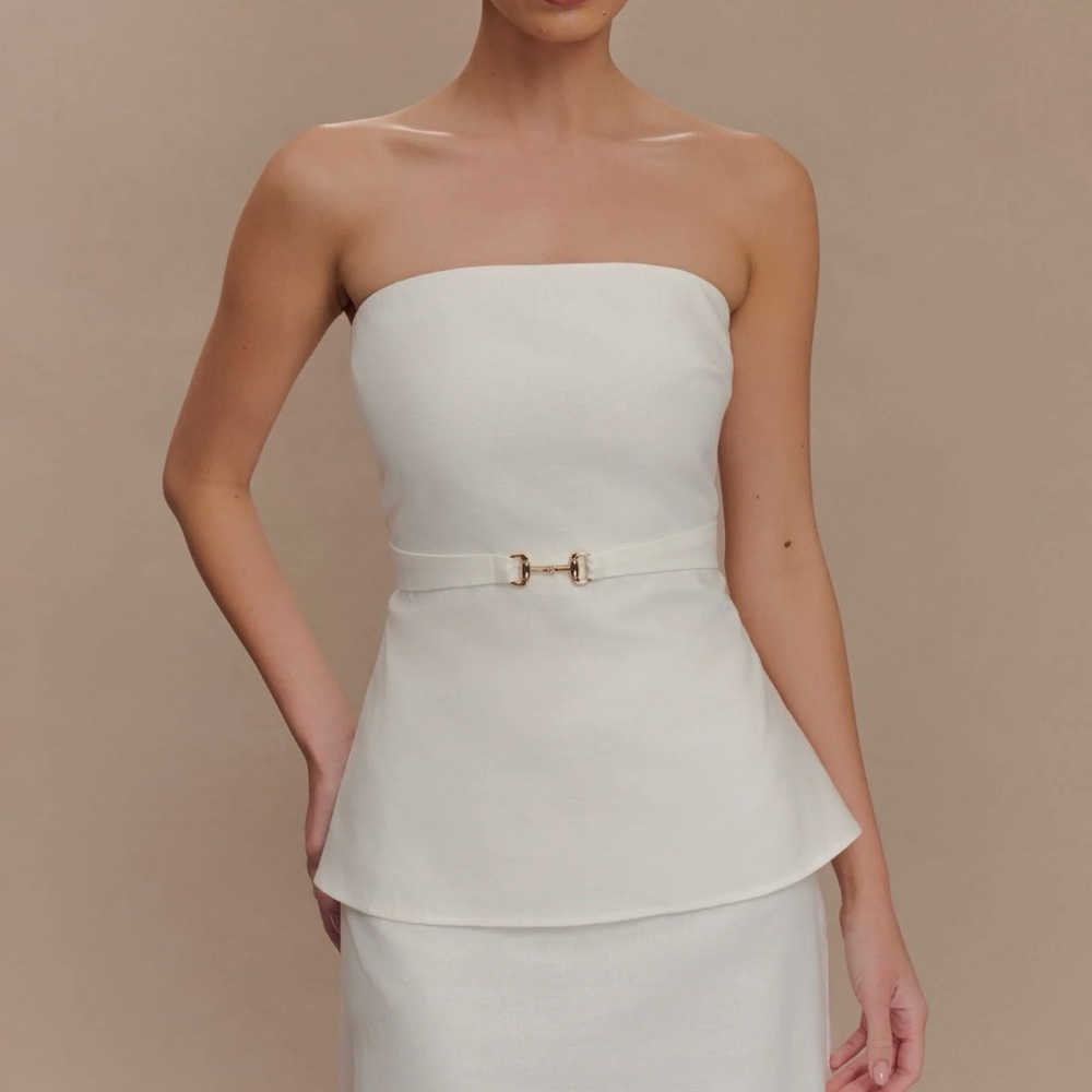 Meshki Dora Strapless Linen Shirt